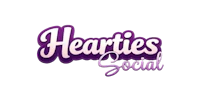 hearties social logo on a black background